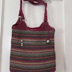 Multicolor Striped Crochet Shoulder Bag